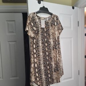 Snake Print Short Sleeve Dress